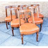 A SET OF SIX VICTORIAN OAK 'ATHENIAN' PATTERN DINING CHAIRS