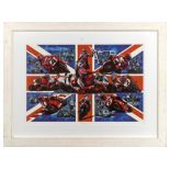 DAVID BILL (CONTEMPORARY) 'Decade of dedication' [Carl Fogarty, World Superbike], colour print, 53cm