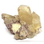 A CITRINE, MUSCOVITE & LEPIDOLITE MINERAL SPECIMEN Aracuai, Minas Gerais, Brazil, cabinet size