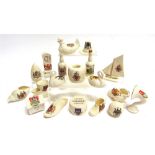 CRESTED CHINA - ASSORTED Nineteen pieces, comprising an Arcadian China Ball of String (St. Annes-