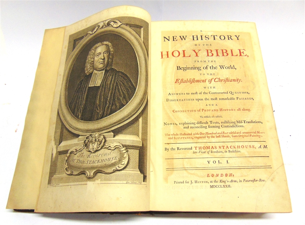 [BOOKS]. RELIGION & THEOLOGY Stackhouse, Rev. Thomas. A New History of the Holy Bible, from the - Image 2 of 2