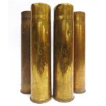 MILITARIA - A PAIR OF GREAT WAR TRENCH ART BRASS ARTILLERY SHELL CASES each inscribed 'VERDUN / July