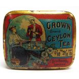 A BROCKSOPPS CROWN BRAND CEYLON TEA TIN circa 1910, 6cm wide.
