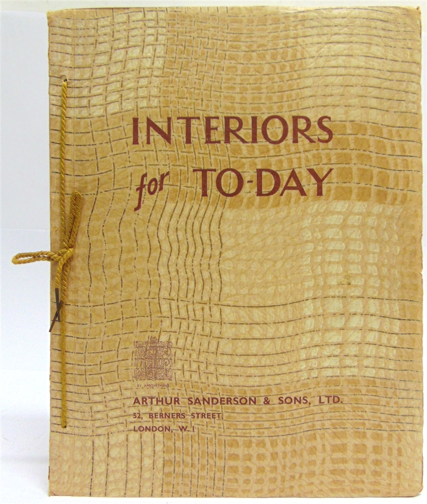 [BOOKS]. TRADE CATALOGUE Arthur Sanderson, Interiors for To-Day, London, no date [circa 1935],