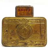 MILITARIA - A GREAT WAR PRINCESS MARY CHRISTMAS 1914 BRASS GIFT TIN together with a Tillott's