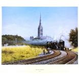 CHRIS WOODS (BRITISH, CONTEMPORARY) 'Sunday at Salisbury', colour print, limited edition 17/850,