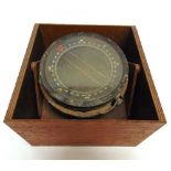 NAUTICALIA - A SHIP'S COMPASS Type P4A, serial no.23846T, gimbal mounted in a plywood box.