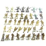 FORTY-ONE PLASTIC TOY SOLDIERS by Crescent and Lone Star (some unmarked).