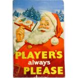 ADVERTISING - A PLAYER'S CIGARETTES SHOWCARD 'PLAYER'S always PLEASE', depicting Father Christmas,