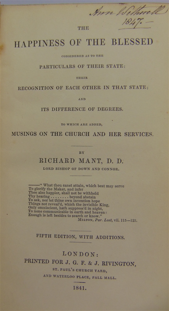 [BOOKS]. RELIGION & THEOLOGY Taylor, Jeremy. The Baptists Justified, Fenner, London, 1818, - Image 2 of 3