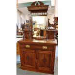 AN EDWARDIAN WALNUT CHIFFONIER 106cm wide 42cm deep 195cm high