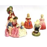 A ROYAL DOULTON GROUP HN1949 'BEDTIME STORY' two other Royal Doulton figures HN2128 'River Boy'