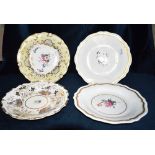 A PAIR OF VICTORIAN H AND R DANIEL PLATES First Gadroon shape 3928, the centres painted with