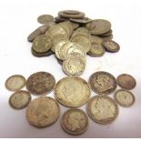 COINS - GREAT BRITAIN Assorted silver coinage (total pre-1920 approximately 44g; total 1920-46