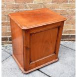 A LATE VICTORIAN MAHOGANY CABINET the door with Hobbs & Co lock opening to four shaped shelves, on