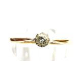 A DIAMOND SOLITAIRE 9CT GOLD RING the round brilliant cut diamond approx. 0.16 carat, claw set