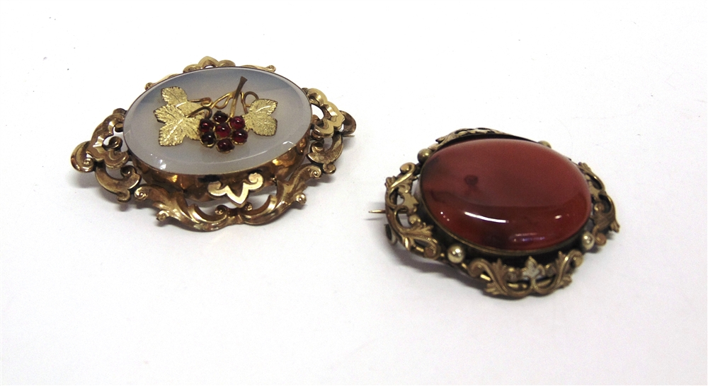 TWO VICTORIAN OVAL BROOCHES