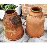 TWO TERRACOTTA RHUBARB FORCERS approx 52cm high