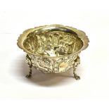 A SILVER SUGAR BOWL BY THOMAS HAYES the cauldron shaped sugar bowl with embossed swan and fish