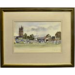 JEFFY SALT (CONTEMPORARY) Somerset County Cricket, Taunton Watercolour Signed in pencil lower right,