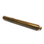 A BRASS SINGLE-DRAW TELESCOPE, LILLEY & SON, LONDON signed, 91.5cm long (extended).