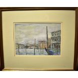 JOHN LINFIELD, RWS (BRITISH B. 1930) Venetian scene Mixed media Signed in pencil lower left 17cm x