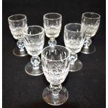 A COLLECTION OF WATERFORD 'COLLEEN' PATTERN GLASSWARE comprising five beakers 9cm high, eleven