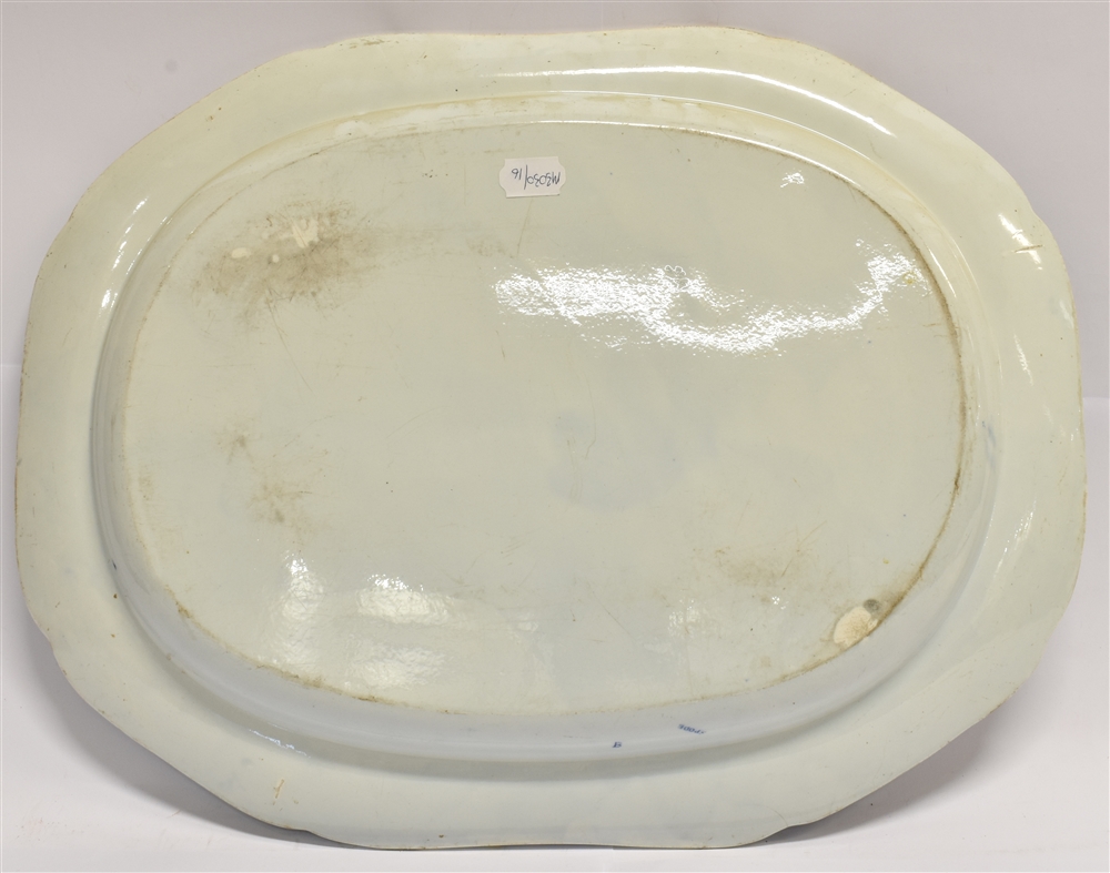 A VICTORIAN SPODE MEAT DISH transfer printed in the 'Lucano' pattern, 52cm wide - Image 2 of 2