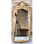 AN ORNATE GILT FRAMED MIRROR 44cm wide 98cm high overall