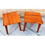 A PAIR OF OCCASIONAL TABLES the tops approx 42cm square, 40cm high; together with a small mahogany