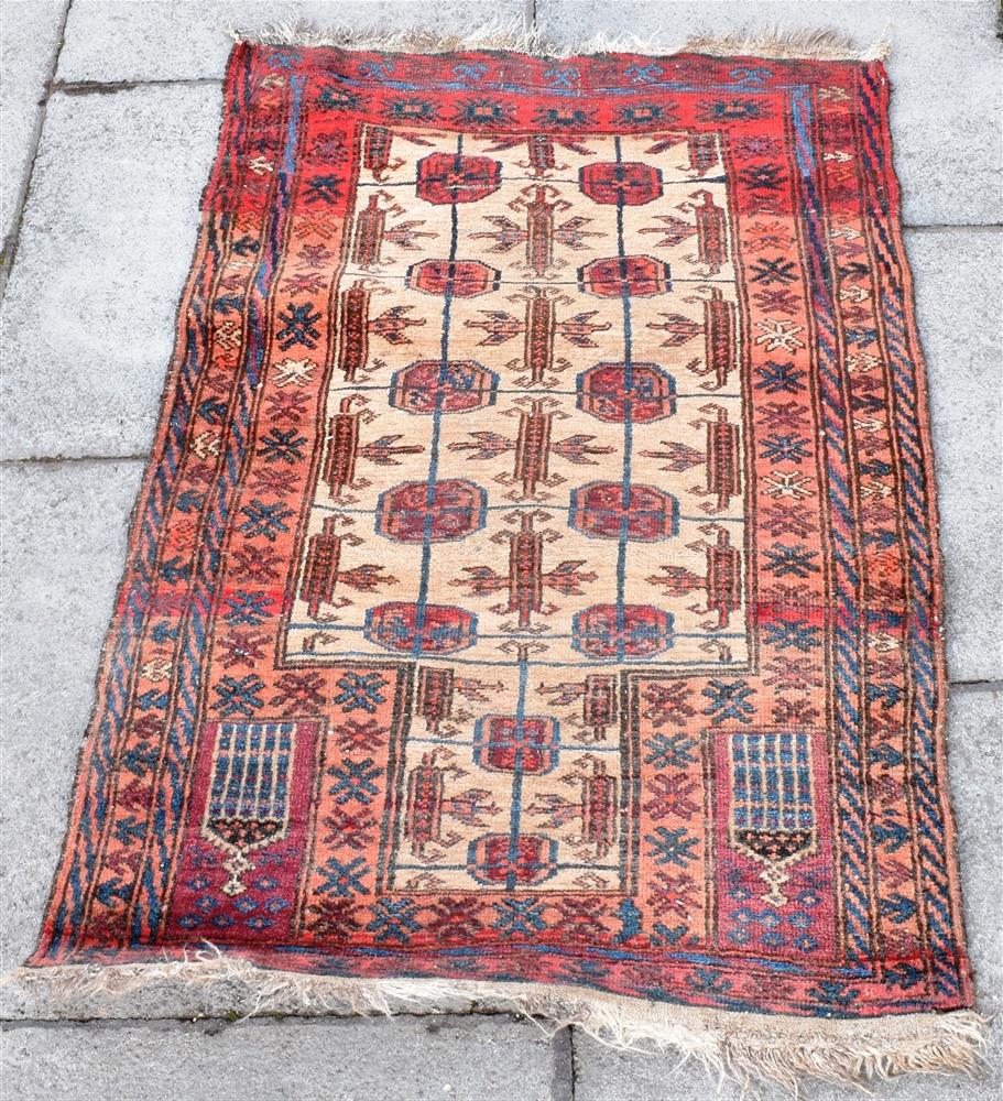 TWO PRAYER RUGS: one 81cm x 129cm, and another 86cm x 143cm - Image 3 of 4