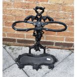 A COALBROOKDALE STYLE CAST IRON STICK STAND 62cm high 47cm wide