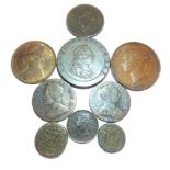 COINS - GREAT BRITAIN & OTHER including a George II halfpenny, 1747; George III 'cartwheel' penny,