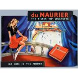 THREE DU MAURIER CIGARETTES SHOWCARDS the largest 23.25cm x 31.5cm, each framed and glazed.