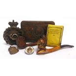 ASSORTED MILITARIA comprising a Great War Princess Mary Christmas 1914 brass gift tin, complete with