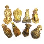 EIGHT BRASS LETTER CLIPS the largest 16cm high.