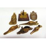SEVEN BRASS & OTHER LETTER CLIPS including one of Fred Archer & Bend Or [1880 Derby] horse-racing