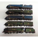 [OO GAUGE]. FIVE HORNBY DUBLO LOCOMOTIVES comprising No.EDL12, B.R. Duchess Class 4-6-2 tender