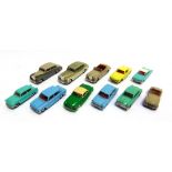 ELEVEN DINKY DIECAST MODEL CARS circa 1960s, each in good condition or better, each unboxed.