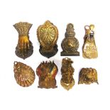 EIGHT BRASS LETTER CLIPS including those of Crimea War and Queen Victoria 1887 Jubilee interest, the