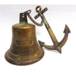 A COMMEMORATIVE BRASS BELL marked 'PS . GRAF . SPEE / 1939', complete with clapper, 19.5cm high,