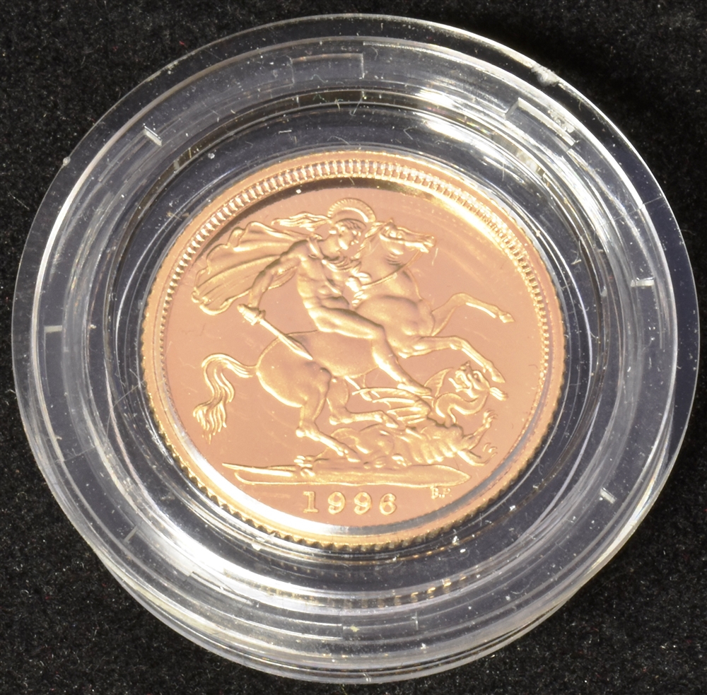 GREAT BRITAIN - ELIZABETH II (1952-), HALF-SOVEREIGN, 1996 in case of issue. - Image 2 of 2