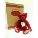 A STEIFF COLLECTOR'S TEDDY BEAR 'BRITISH COLLECTOR'S 1998' (EAN 659973), burgundy, with growler,