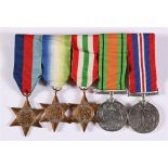 A SECOND WORLD WAR GROUP OF FIVE MEDALS comprising the 1939-45 Star; Atlantic Star; Italy Star;