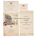 Lord Mayor of London Denys Lowson's 1951 F.A. luncheon menu and seating plan, luncheon menu from the