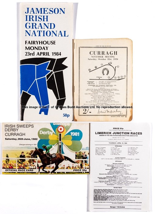 Collection of 17 Irish racecards, circa 1970s & 1980s, including the 1982 (2), 1983 and 1987 Irish