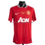 Michael Owen red Manchester United No.7 jersey from the Harry Gregg Testimonial match in Belfast