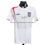 Frank Lampard signed England 2005-06 white replica home jersey, short sleeved with England badge,