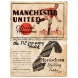 Manchester United v Derby County programme 2nd January 1937