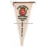 Brazil 1950 FIFA World Cup official pennant for Estadio Municipal do Pacaembu, Sao Paulo, triangular